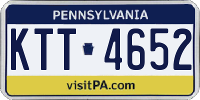 PA license plate KTT4652