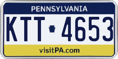 PA license plate KTT4653