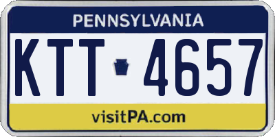 PA license plate KTT4657