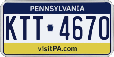 PA license plate KTT4670