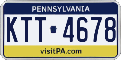 PA license plate KTT4678