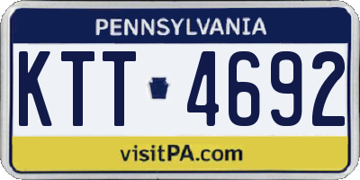 PA license plate KTT4692