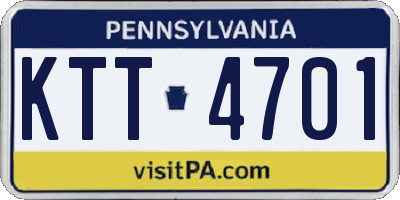 PA license plate KTT4701