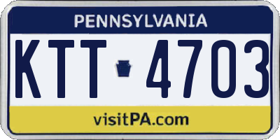 PA license plate KTT4703