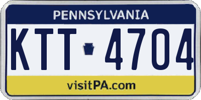 PA license plate KTT4704