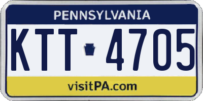 PA license plate KTT4705