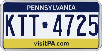 PA license plate KTT4725