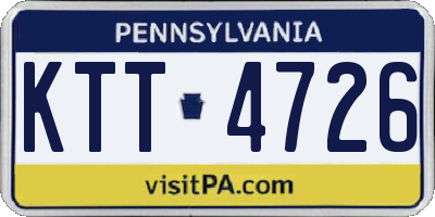 PA license plate KTT4726