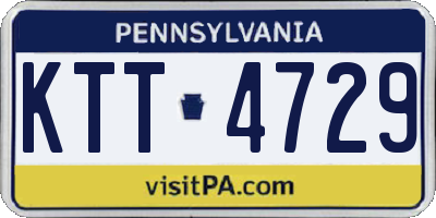 PA license plate KTT4729