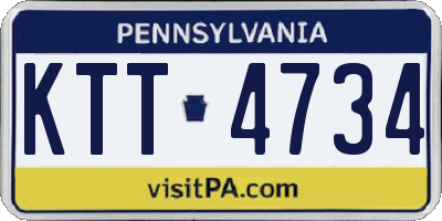 PA license plate KTT4734
