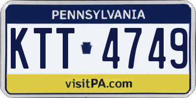 PA license plate KTT4749