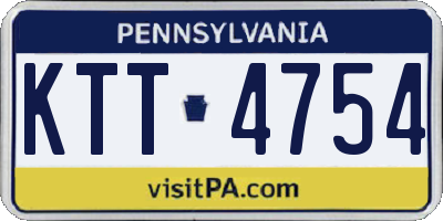 PA license plate KTT4754