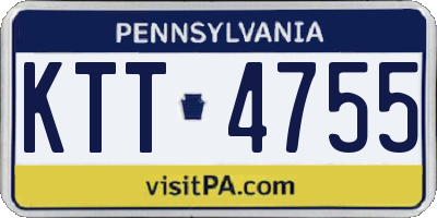 PA license plate KTT4755