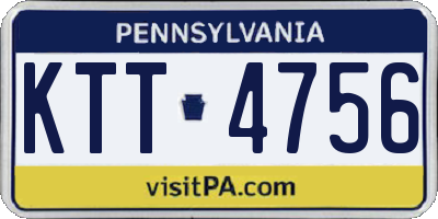 PA license plate KTT4756