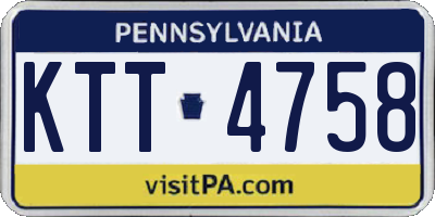 PA license plate KTT4758