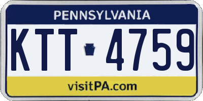 PA license plate KTT4759