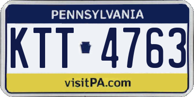 PA license plate KTT4763