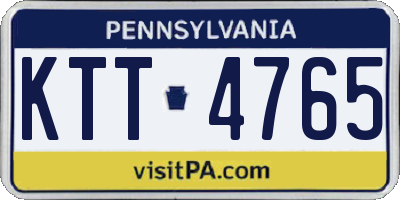 PA license plate KTT4765