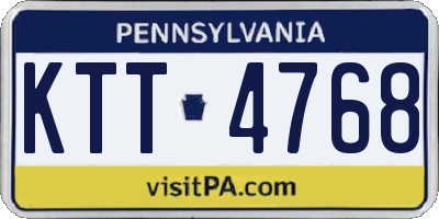 PA license plate KTT4768