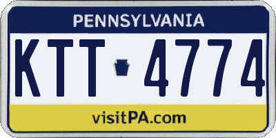 PA license plate KTT4774