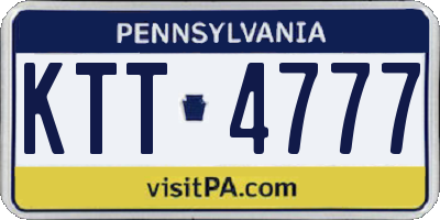 PA license plate KTT4777