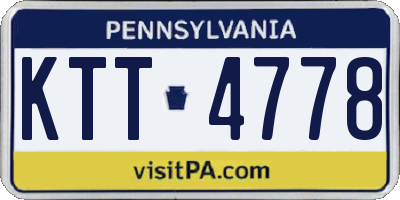 PA license plate KTT4778