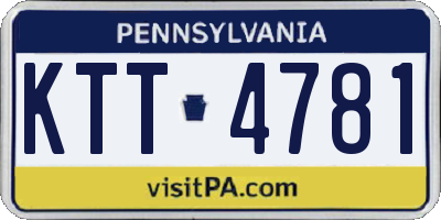 PA license plate KTT4781