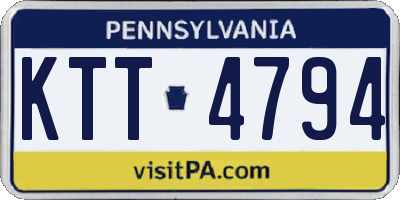 PA license plate KTT4794