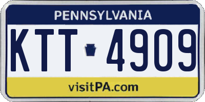 PA license plate KTT4909