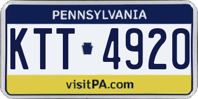 PA license plate KTT4920