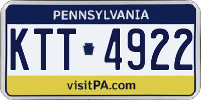PA license plate KTT4922
