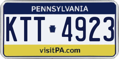 PA license plate KTT4923