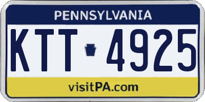 PA license plate KTT4925