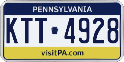 PA license plate KTT4928