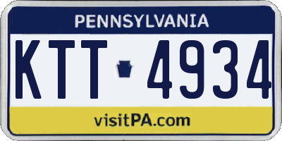 PA license plate KTT4934
