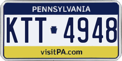 PA license plate KTT4948