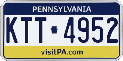 PA license plate KTT4952