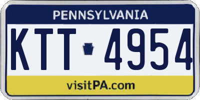 PA license plate KTT4954