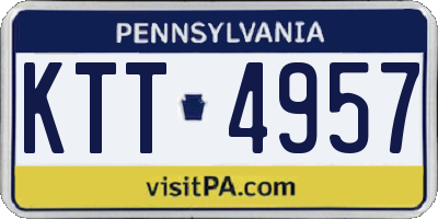 PA license plate KTT4957
