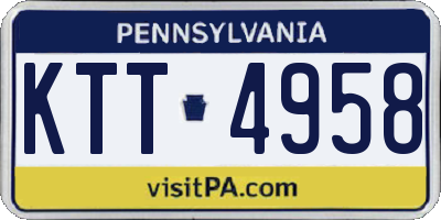 PA license plate KTT4958