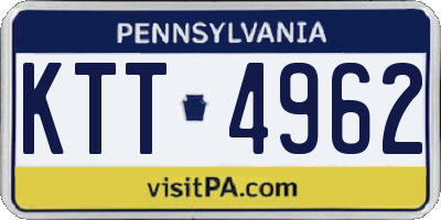 PA license plate KTT4962