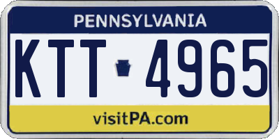 PA license plate KTT4965
