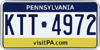 PA license plate KTT4972