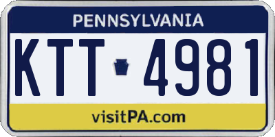 PA license plate KTT4981