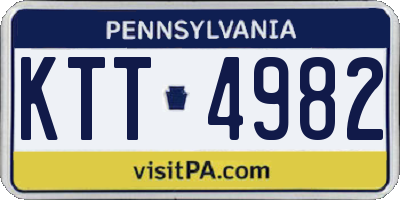PA license plate KTT4982