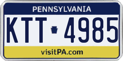 PA license plate KTT4985