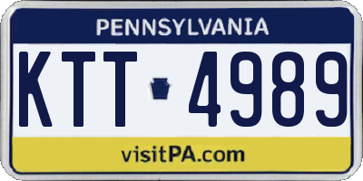 PA license plate KTT4989