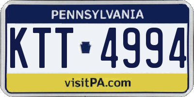 PA license plate KTT4994