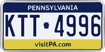 PA license plate KTT4996
