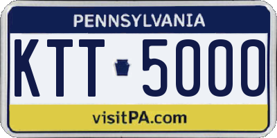 PA license plate KTT5000